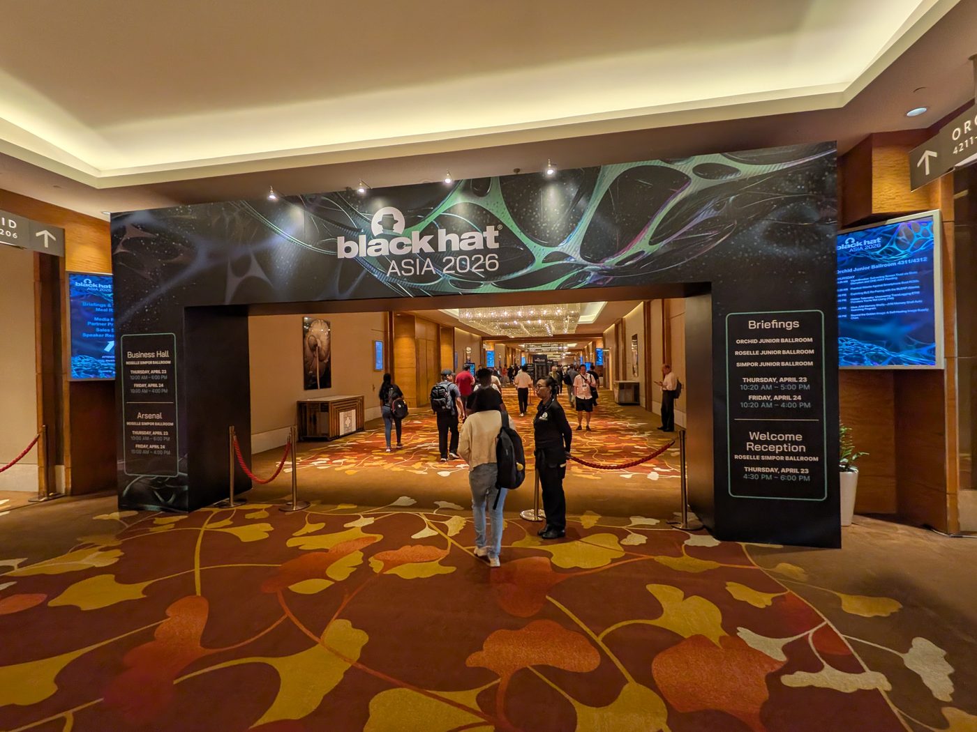 マリーナベイサンズで開催されたBlack Hat Asia 2026の入口ゲート